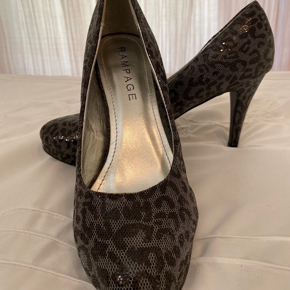 Rampage 3 1/2” leopard heels.